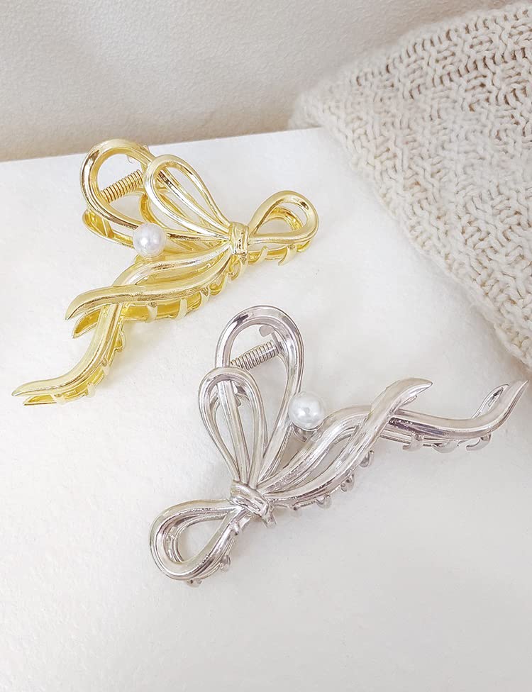 Miniatura 6 de Pinzas para el cabello para mujer, paquete de 4 pinzas grandes de metal de 4 pulgadas, pinzas de pelo perfectas para mujeres y más delgadas, peinado