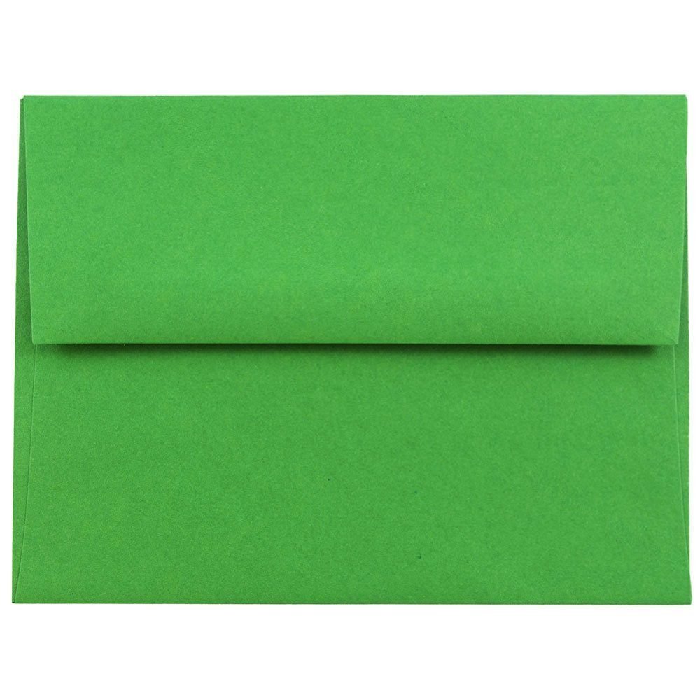 JAM PAPER A2 Colored Invitation Envelopes - 4 3/8 x 5 3/4 - Green Recycled - 50/Pack