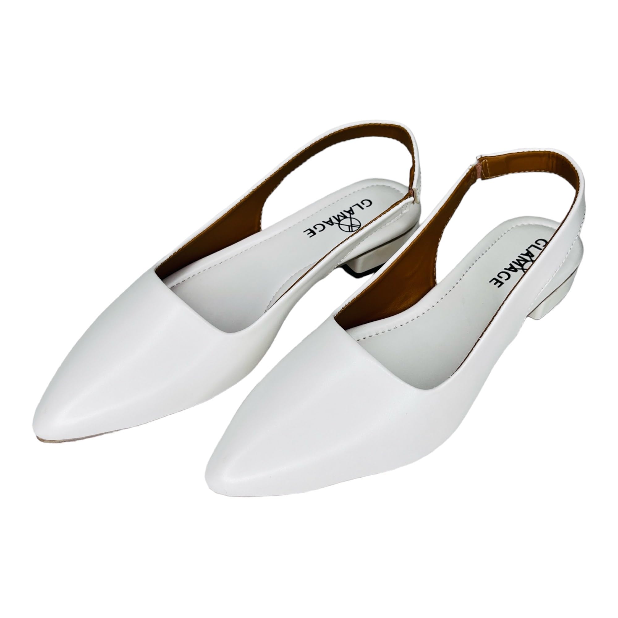 GLAMAGE Ladies Half Shoes | Pull On Platoform Heels Comfortable Everyday Wear for Office and Casual Belly Shoes White (B0CWZW2C4G) Amazon Price History, Amazon Price Tracker