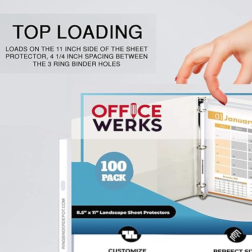 Miniatura 4 de Performore 100 protectores de hojas, protectores de hojas transparentes para paisajes de 8.5 x 11 pulgadas para carpetas de 3 anillas, fundas de