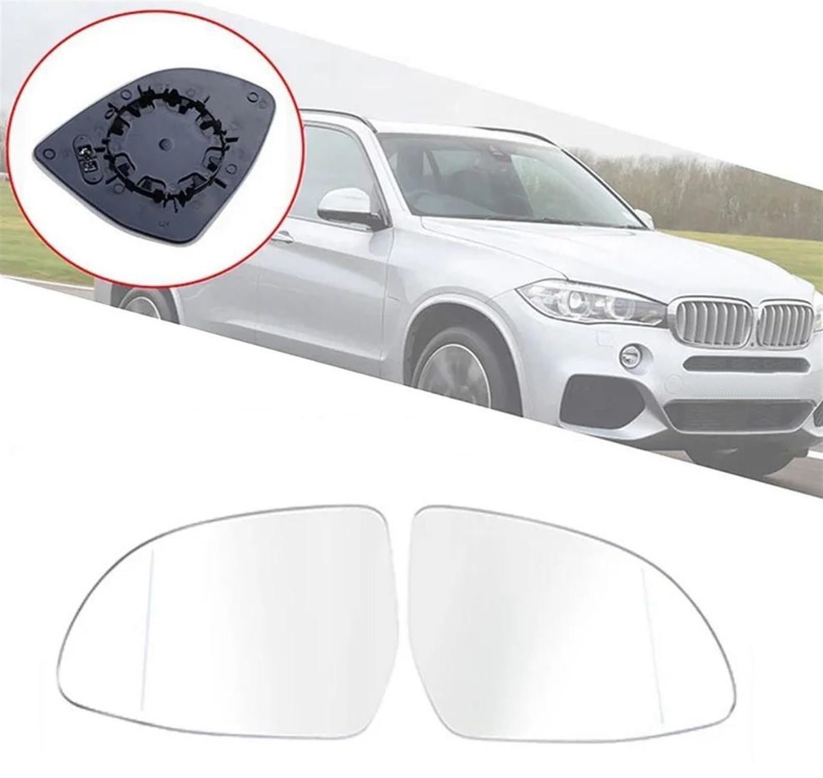 Espejos Exteriores para X3 G01 X4 F26 G02 X5 F15 G05 X6 F16 G06 2013-2020 Espejo Lateral 1 Par Lentes Cristal Espejo Retrovisor Calefactado Cristal Retrovisor