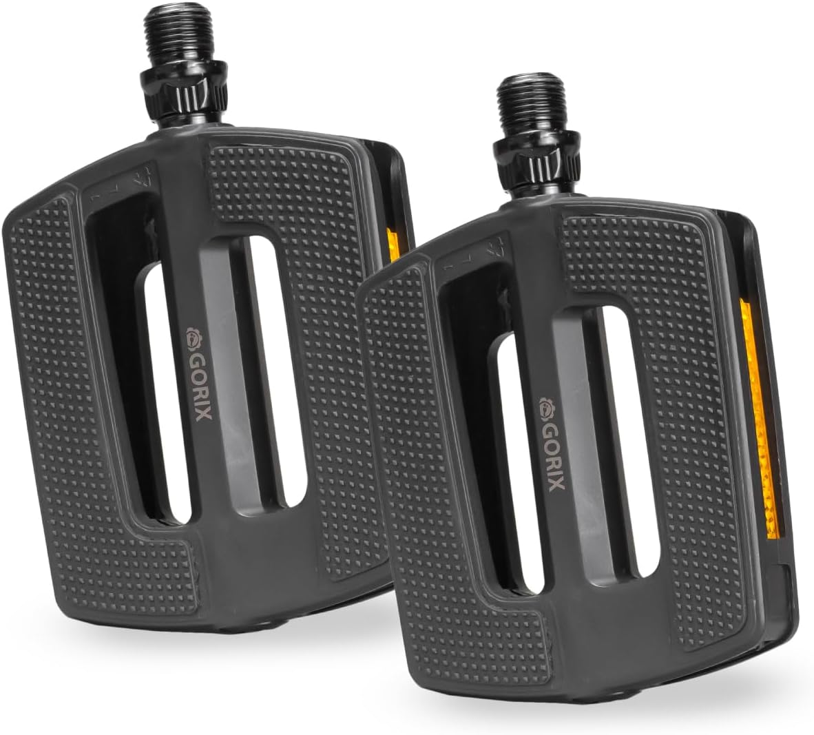 GORIX Bicycle Flat Pedals Reflector Lightweight Non-Slip Resin Road Mountain Bikes (GX-SAND888)