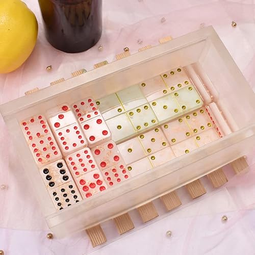 Miniatura 9 de Healifty Bandeja de moldes de resina, caja de dominó de silicona para manualidades, caja rectangular para servilletas de tejido, caja de contenedor