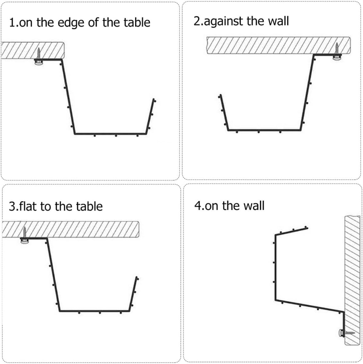 TEHAUX Desk Cable Management Tray 2pcs Black Wire Cable Holder Organizer for Office Desk Cord Storage Holder for Workspace