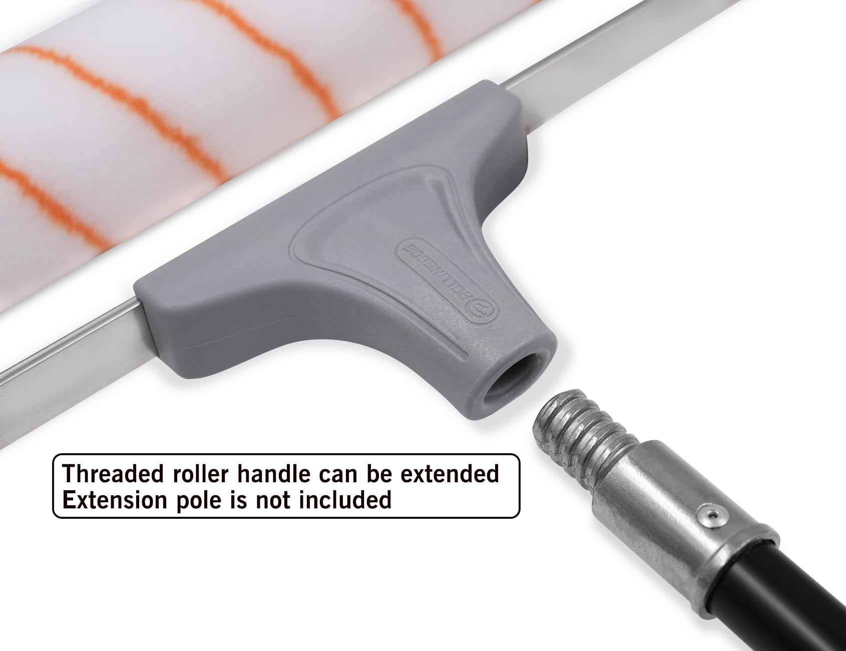 ROLLINGDOG Cadre de rouleau de peinture de 45,7 cm – Comprend des capuchons en plastique pour une utilisation avec des manchons de rouleau de 3,8 cm de diamètre intérieur