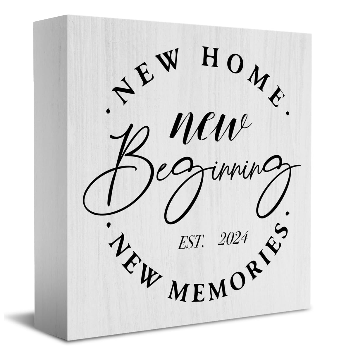 Rustic Wooden Housewarming Gift Box - 5.1 x 5.1 Inches, New Memories, Decor Accessories
