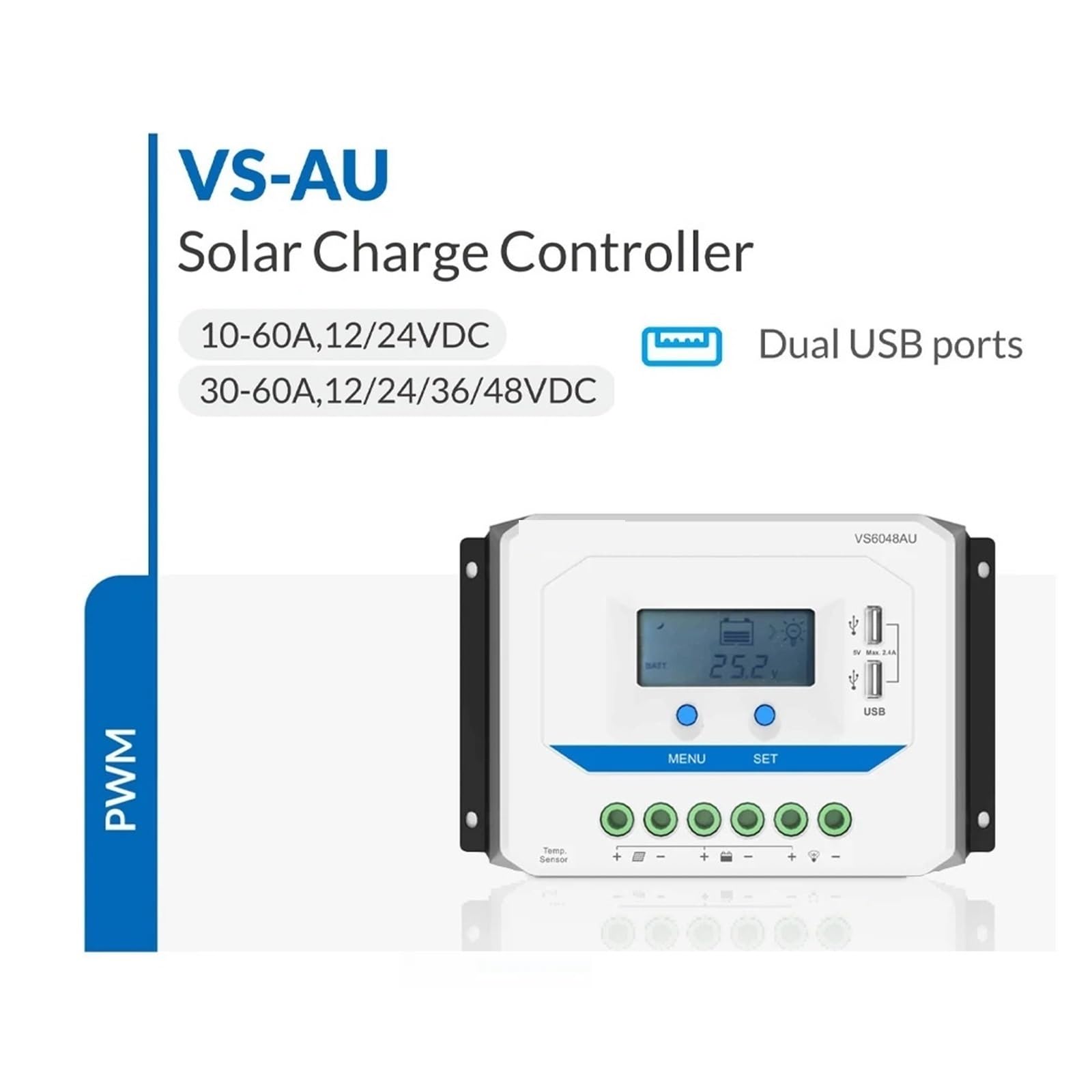10A 20A Inteligentny regulator ładowania solarnego PWM | Zapewnia czytelny ekran LCD; do paneli słonecznych i systemów akumulatorowych.