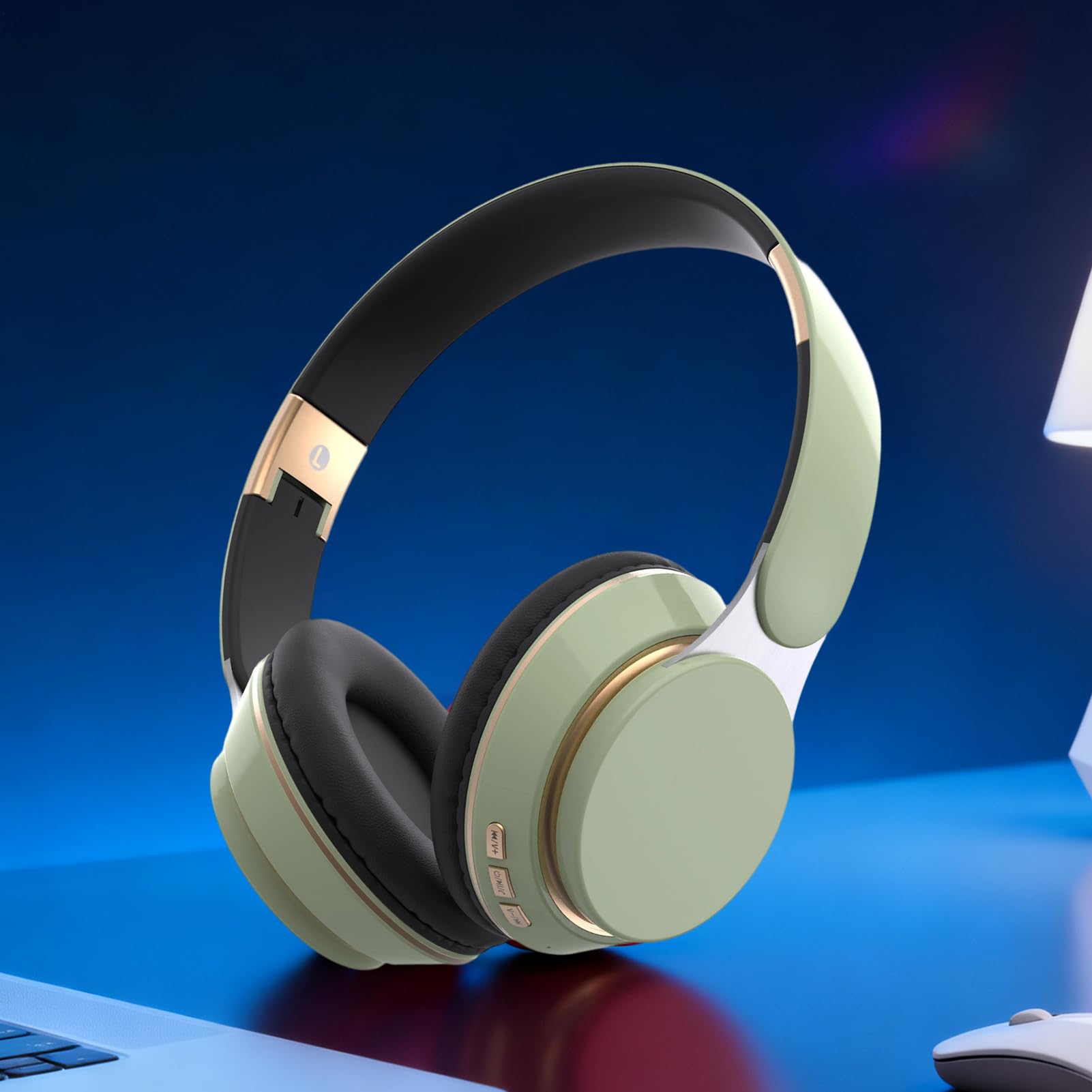 Generico Cuffie Senza Fili Cuffia Telescopica Pieghevole | Cuffie Portatili per Lavoro Per Telefono Laptop Palestra Uffici Casa E Colleghi