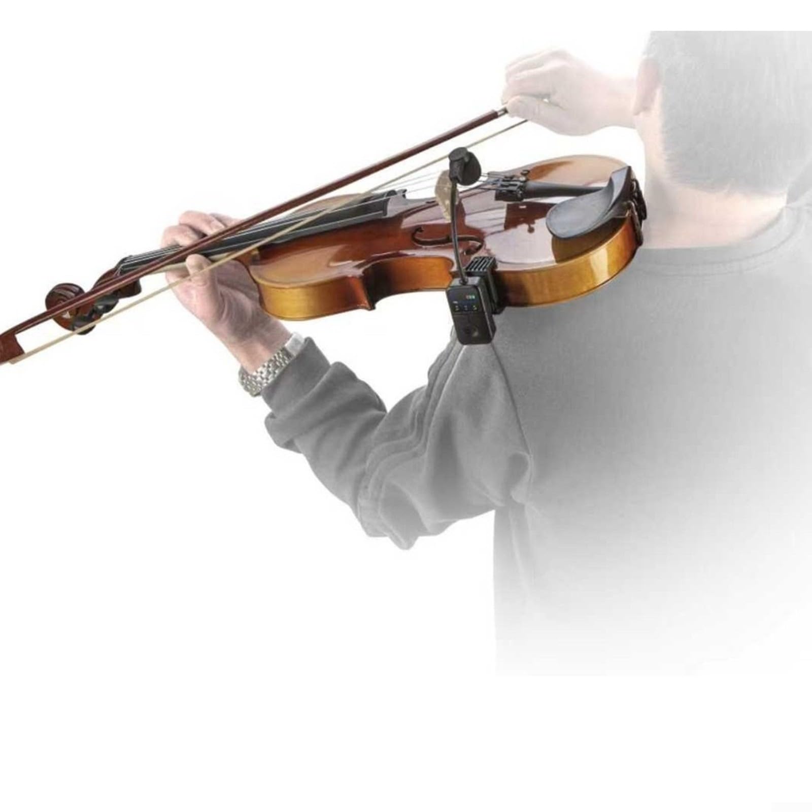 Kabelloses Instrumentenmikrofon mit aktiver Geräuschunterdrückung für Gitarre, Saxophon, Violine, 30 m Reichweite, 60 Hz - 16 kHz, Aufnahmebühne, Schwarz, 1 Stück
