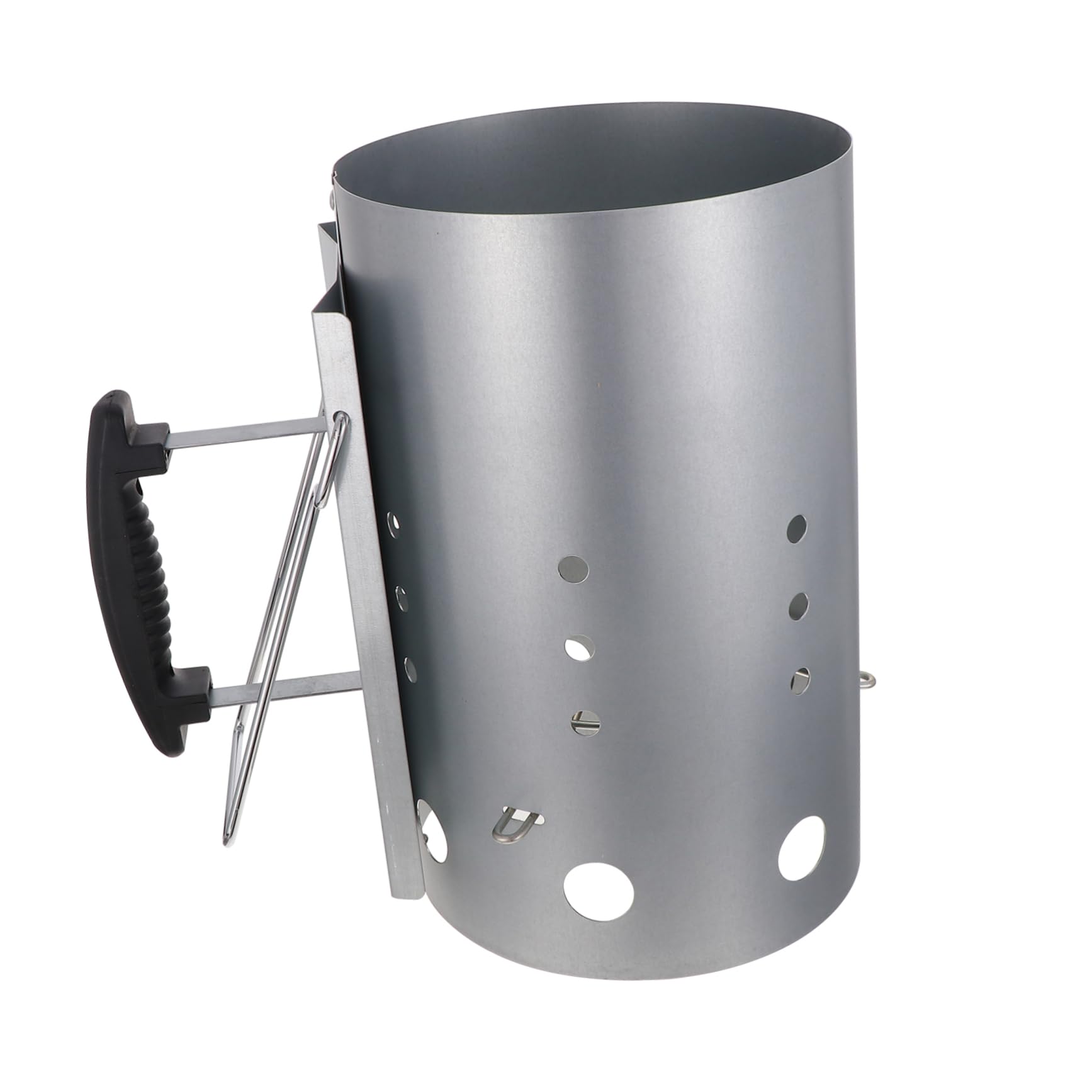 UKCOCO Allume-feu Cheminée pour Barbecue Extérieur, Seau à Charbon Galvanisé, Poignées Nylon, 19cm, Ignition Rapide sans Goût Chimique