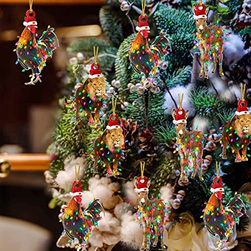 YOZUMD Pingente de suspensão de natal festivo delicioso efeito 3d desenho de natal leão galinha vead
