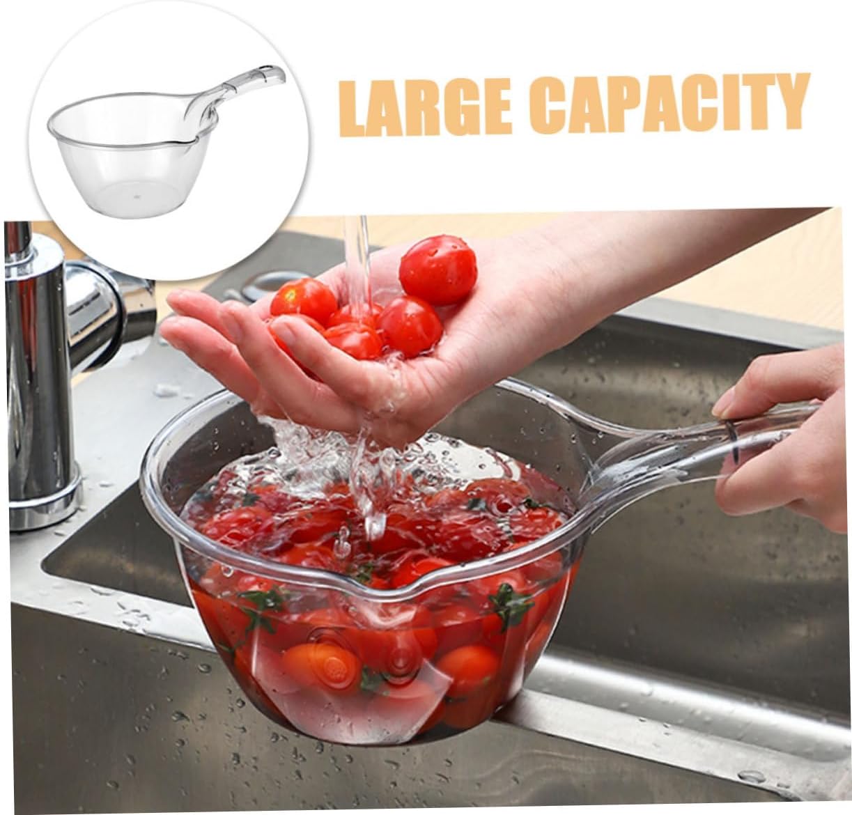PRETYZOOM 6pcs Water Ladle Scoop for Bathroom Kitchen Gadget Lightweight Plastic Ladle Comfortable Grip for Shower Fruit Washing Garden Watering