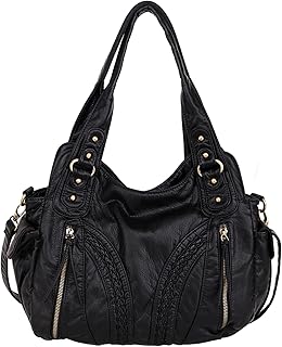 Montana West Washed Leather Hobo Bags for Women Roomy Handbags with Crossbody Strap