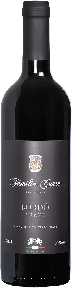 Vinho Bordô Suave Família Carra 750 ml Gourmet Present Drink Especial Natal Coquetel Exótico Premium
