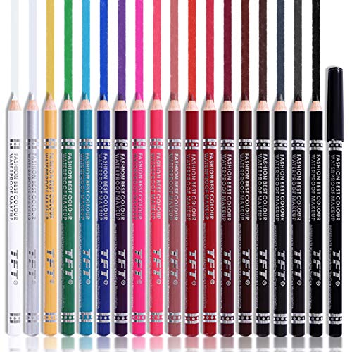 Eye Liner Pencil Set -19 Assorted Colors Natural Matte Long Lasting Hypoallergenic - Eye Liners for Women Waterproof Smudge Proof (19 pcs Eye Liners and free Sharpeners)
