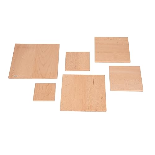 TickiT Paneles de arquitecto natural, cuadrados, juego de 6, construye y apila, juego abierto para niños, juguetes de madera para niños pequeños y