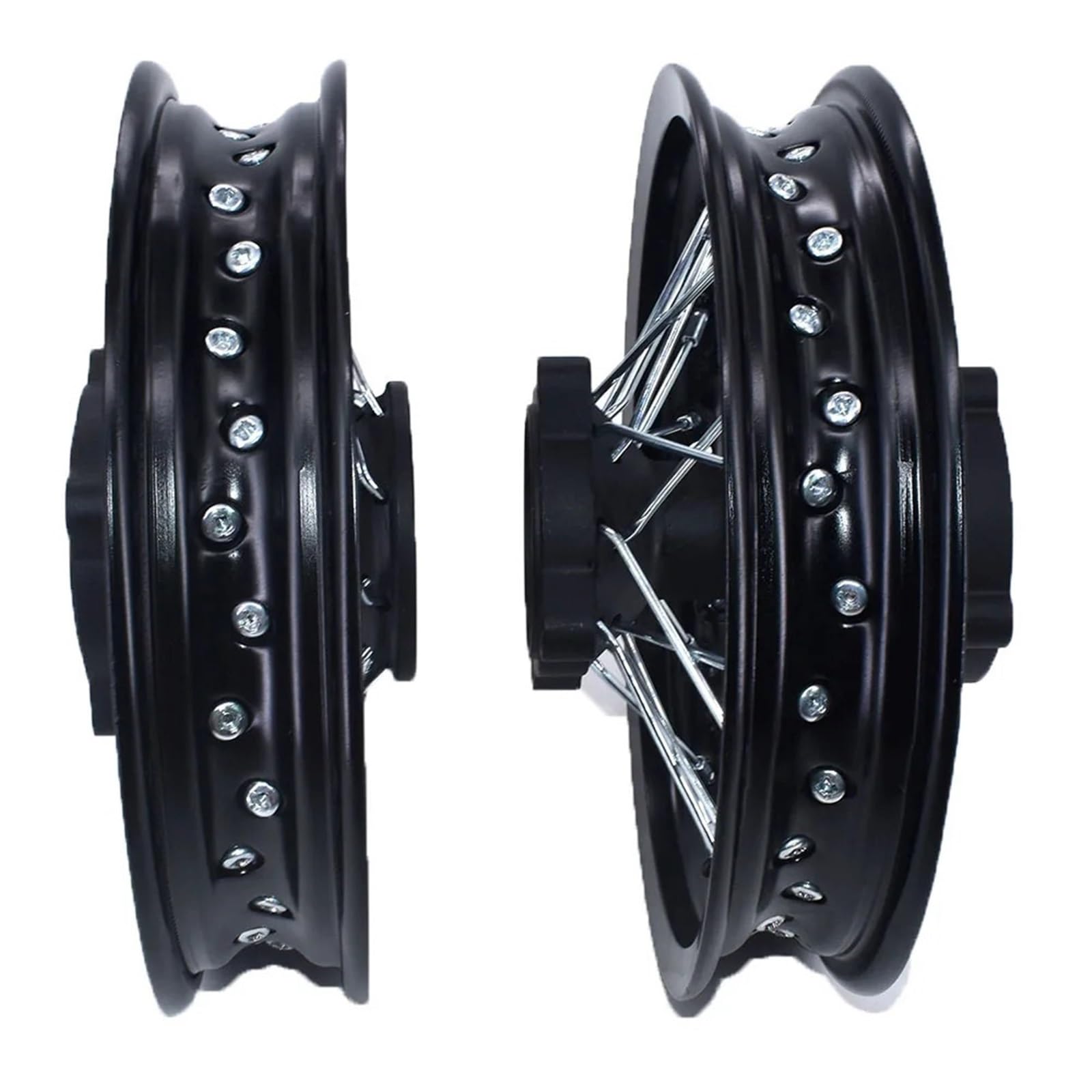 Piasty kół motocyklowych Pasuje do CRF50 XR50 70 przednich 1,60-10 cali tylnych 10-calowych aluminiowych felg aluminiowych czarna piasta Piasta(Silver 12mm Axle)