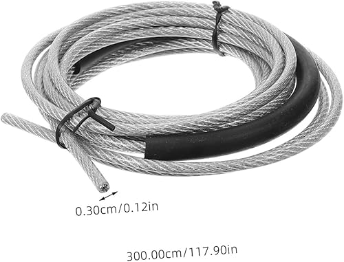 Miniatura 2 de Weighted Steel Cable Jump Rope Replacement for Fitness Adults Anti-wear Tubing Thick Heavy Wire Skipping Rope for Speed Workout and Cardio Training