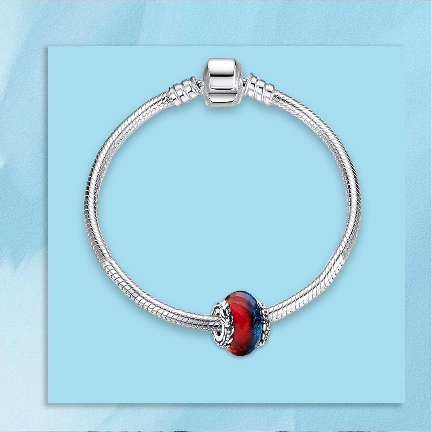 925 Sterling Silver Charms Ice & Fire Golden Sword Dragon Dangle Beads for Bracelets and Necklaces Jewelry for Women - Image 4