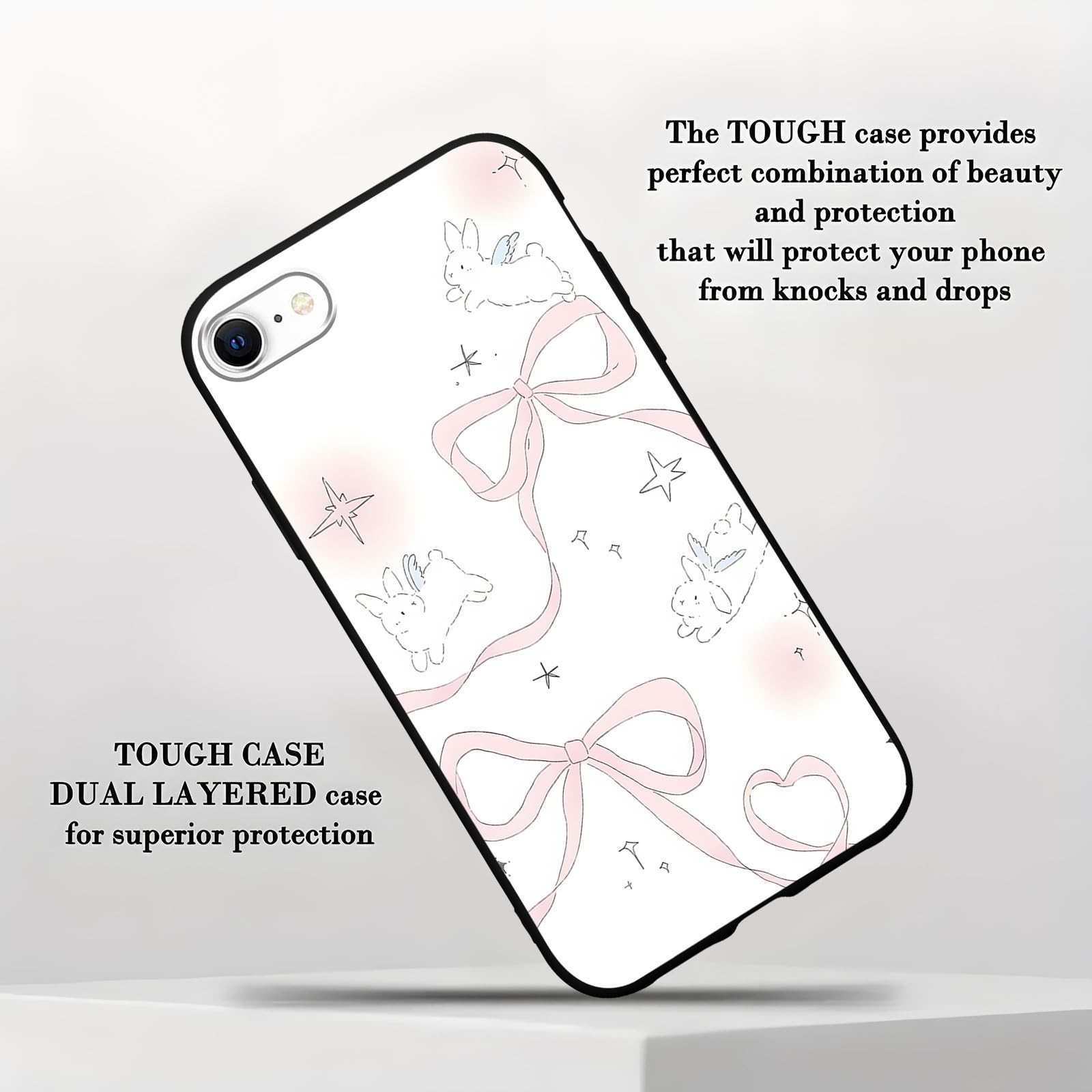 Amazon.com: Zrutru 2 Pack Pink Bow Bunnies Phone Cases for iPhone