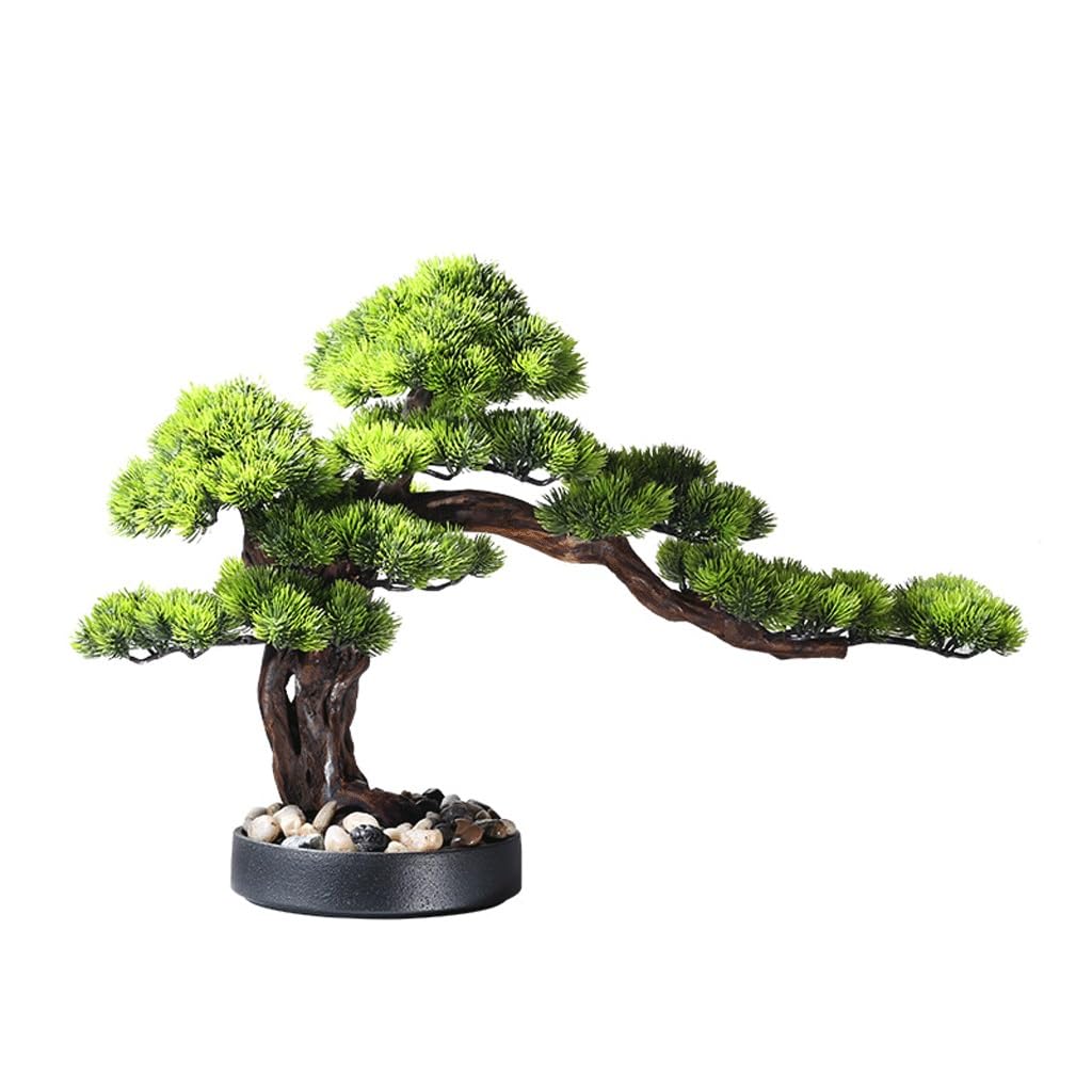 Bonsai planta verde artificial de sobremesa para oficina y recibidores de hotel