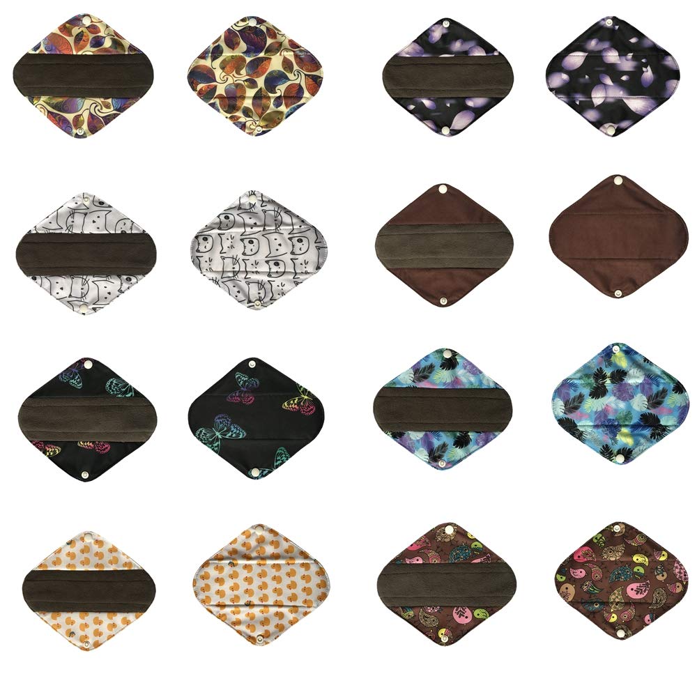 MUMBABY 32 piezas serie completa Set 1pc Mini Wet Bag+5@7inch +5@8inch+8@10inch+5@12inch+5@14inch +3@16inch carbon Bamboo Mama Cloth/Menstrual Pads/Reusable sanitarios Pads