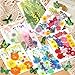 210 Pcs Dried Pressed Flowers for Resin, Dried Pressed Flowers for Crafts, Bulk Natural Dried Flowers Kit with DlY Butterfly Stickers&Tweezers for Resin Molds, Candles, Soap,Jewelry Making, Art Crafts