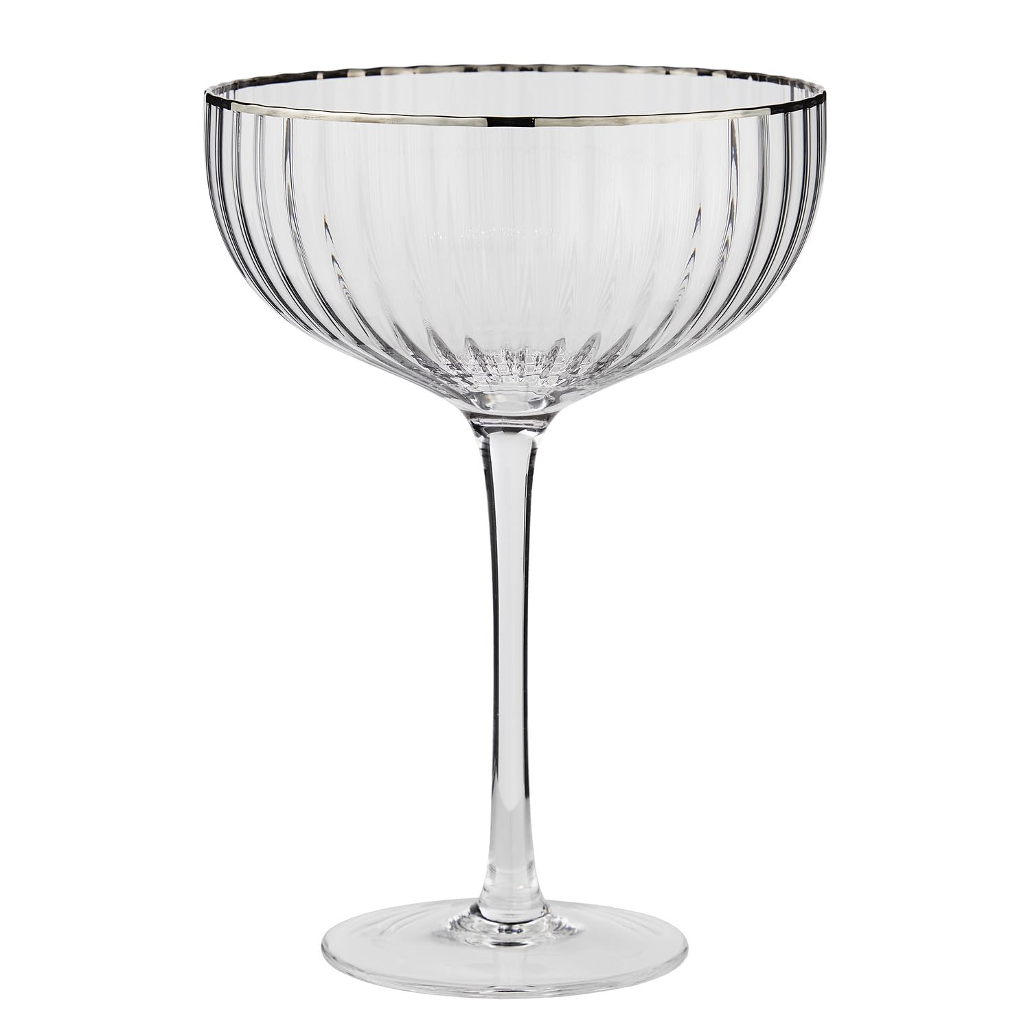 BUTLERS 4er Set Champagnerschale 400ml Glas -CHELSEA- Sektglas mit Relief für die Festtafel | Champagnerkelch für den gedeckten Tisch
