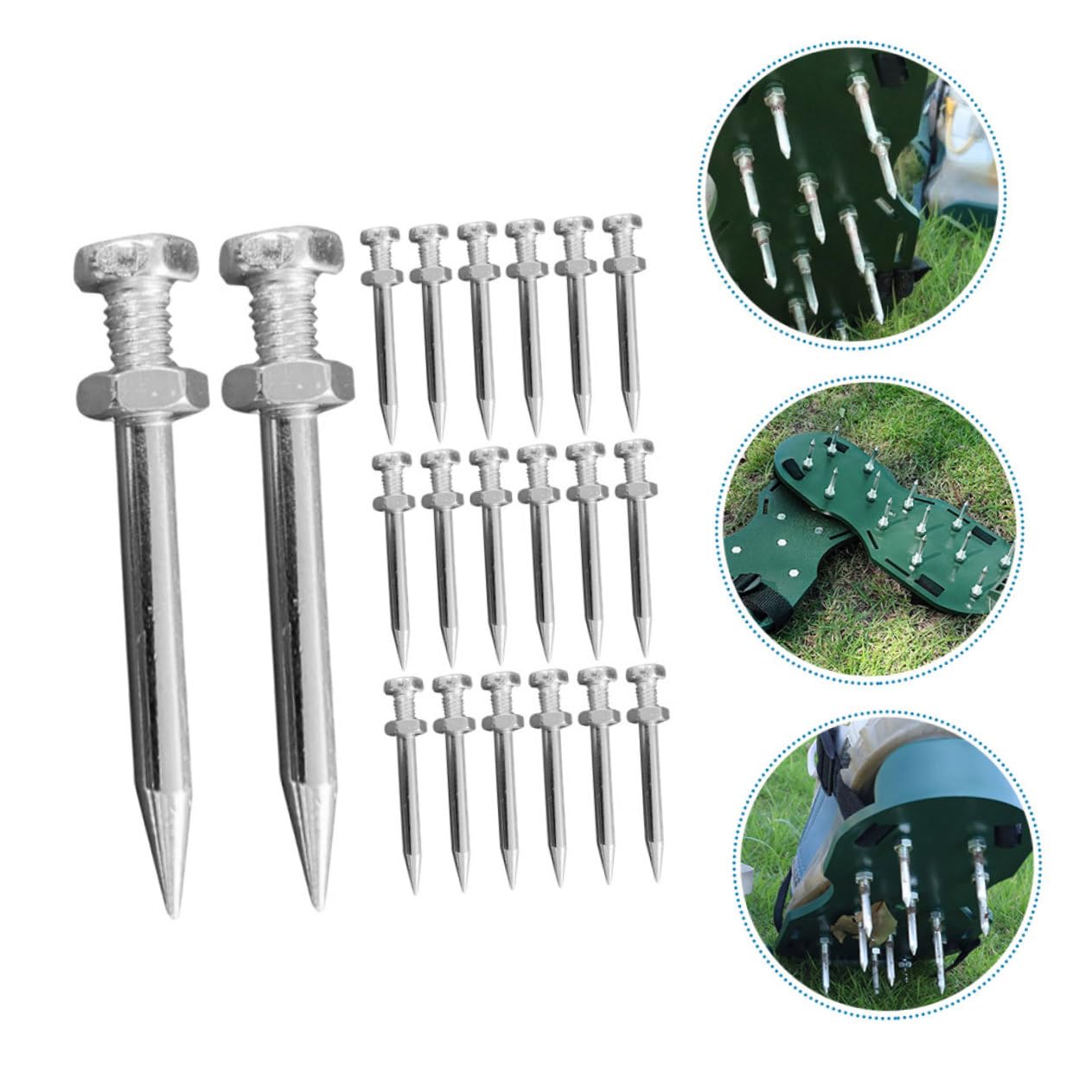 Cabilock 3 Set Accessori A Punta di Punti di del Prato A Aeratore Strumenti per Aeratore del Prato Aerare Aeratore Centrale Prato Aeratore Metallo Argento 20 Pezzi * 3