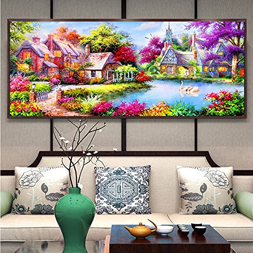 Kits complet peinture diamant 5D grand format 70x140 toile artisanat image broderie mosaïque