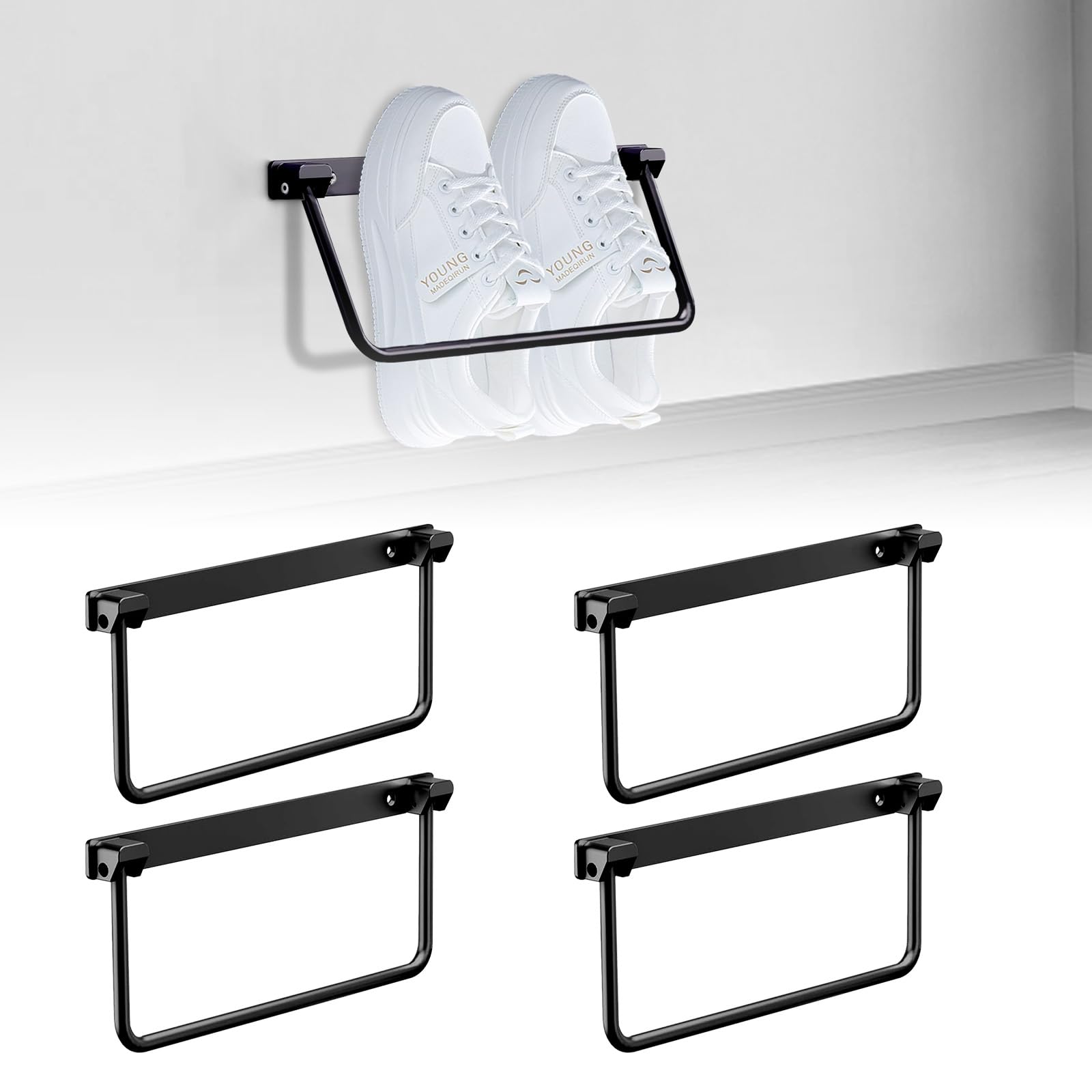 Étagère à chaussures murale camping-car en aluminium pour l'organisation de vos souliers de voyage