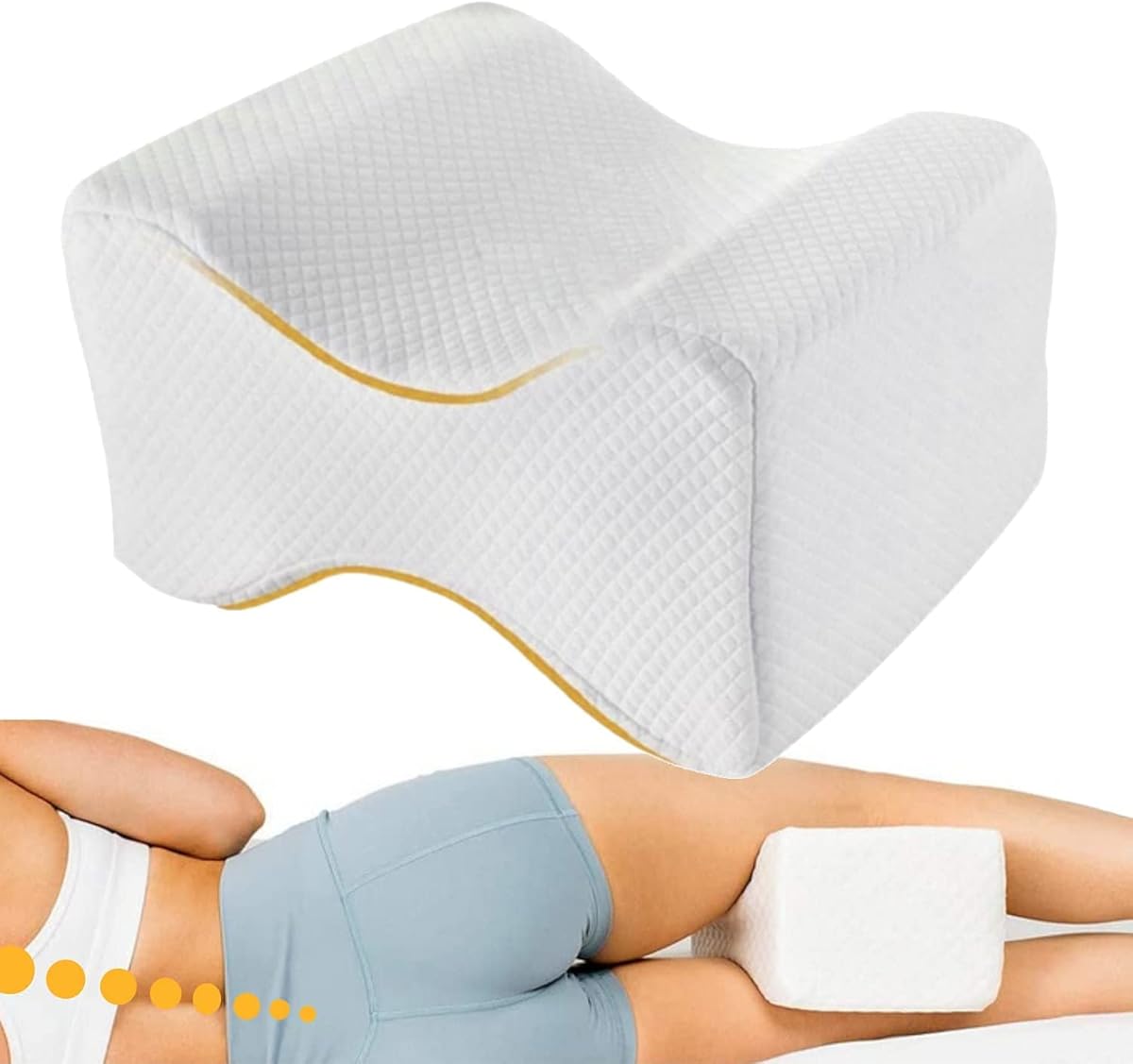 OrtoPrime Oreiller orthopédique Jambes et Genoux Confort Coussin Jambes pour Dormir sur Le côté - Oreiller pour Genoux Libère la Pression soulage la Tension et corrige Le Dos - Effet mémoire