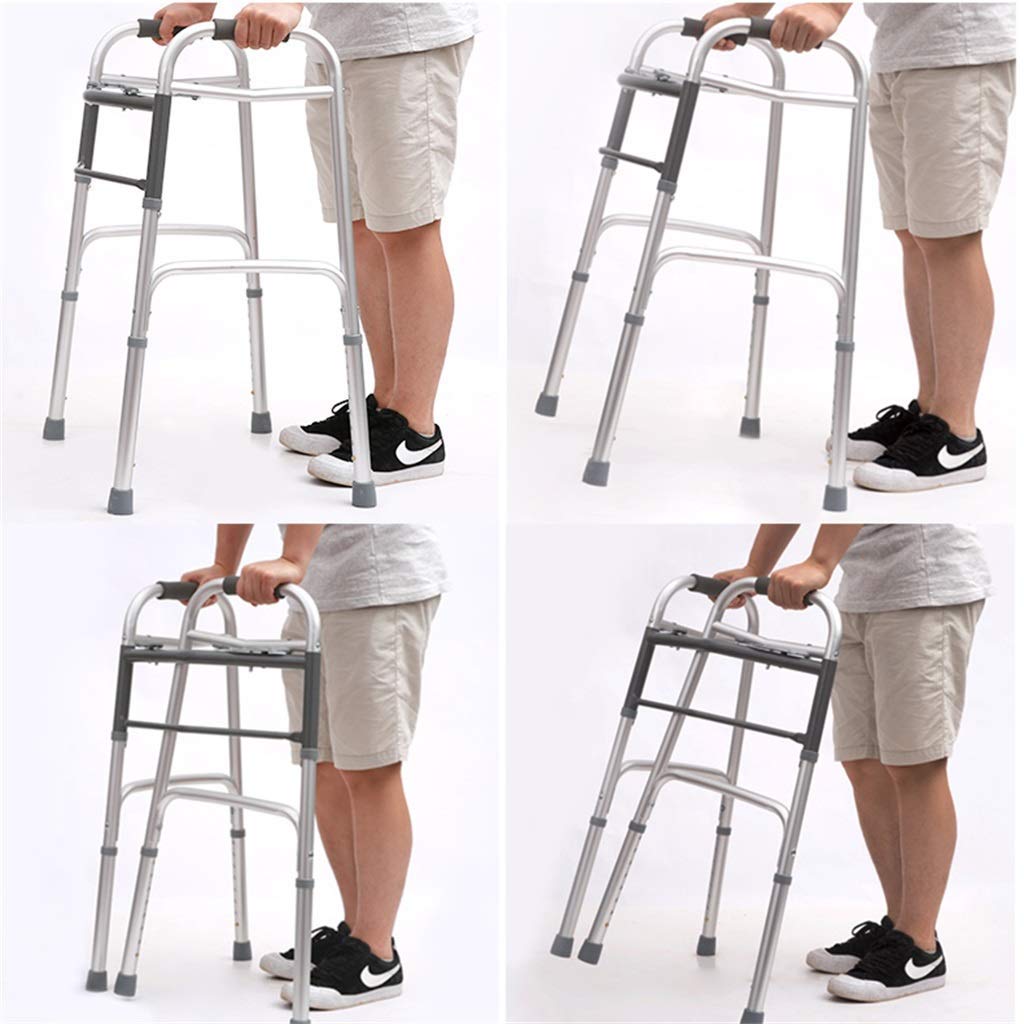 MObyat Andador para Ancianos,Andador para Interiores, Andador, Andador Plegable Ajustable con Asiento y Deslizadores de plástico, Marco de aleación de Aluminio de Altura Ajustable