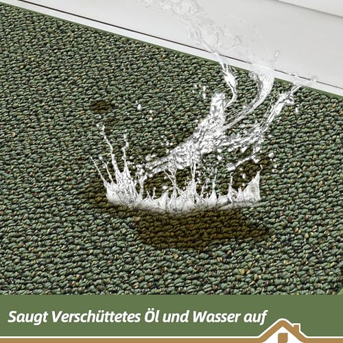 BEQHAUSE Küchenteppich, 2 Stück küchenläufer, Küchenteppich Waschbar rutschfest, Wasseraufsaugend, Eignet Sich für Küche, Kühlschrank, Restaurant und Andere Orte, 60 * 89cm +60 * 152cm, Grün