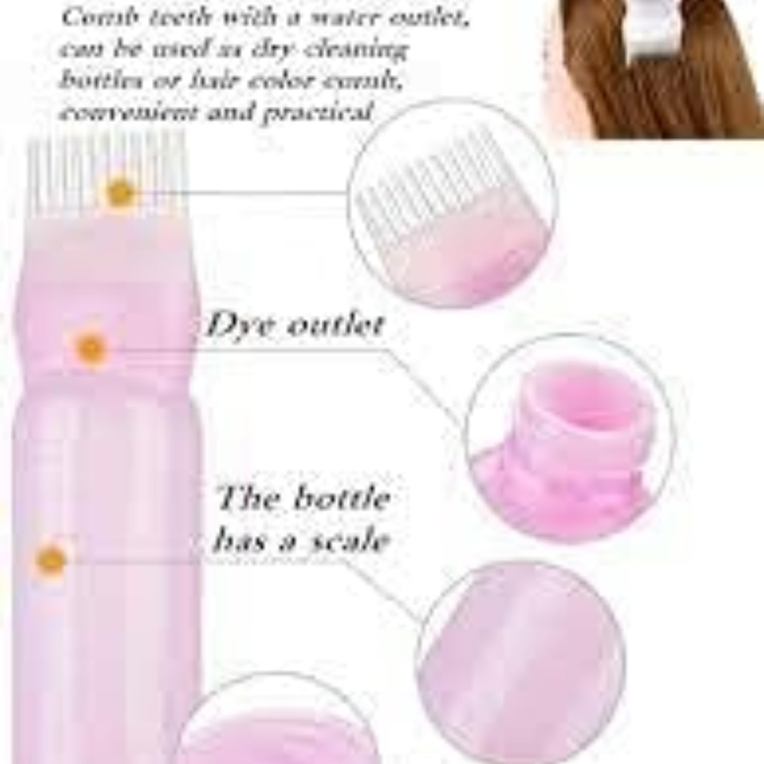 LETURE 120ML Hair Dye Applicator Bottle with Brush – Plastic Hair Oil & Hair Coloring Tool for Salon & Home Use (PAck Of 1) - Image 6 thumbnail