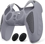 PlayVital Knight Edition bleu & Noir deux tons anti-dérapant silicone peau pour ps5 Contrôleur, boîtier en caoutchouc souple pour ps5 Contrôleur sans fil avec bouchons de poignée