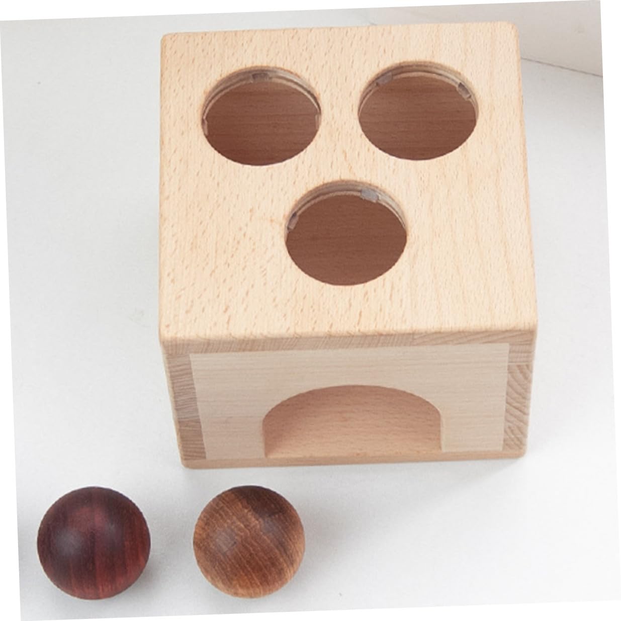 TOYANDONA Gioco in Legno Scatola e Palline per Bambini, Migliora Coordinazione Mano-Occhio e Attira Attenzione, per Gioco Educativo Precoce