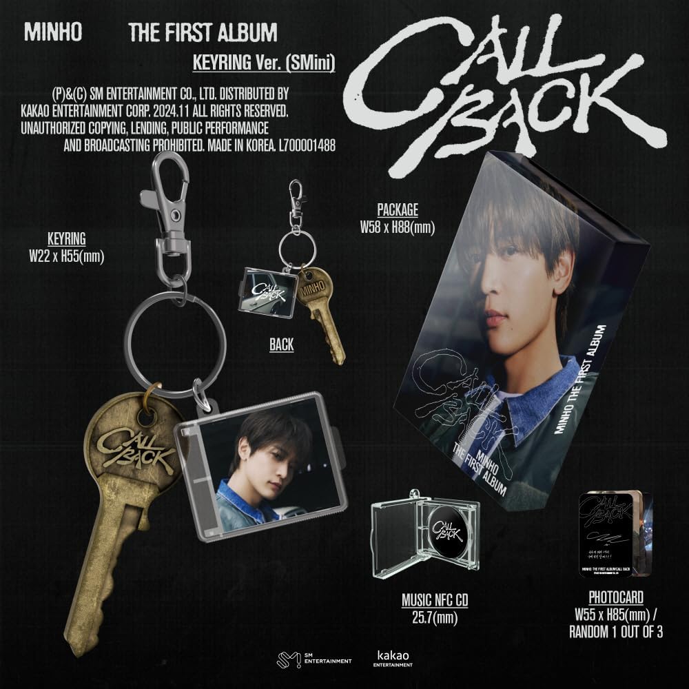 Minho Call Back 1st Album with Tracking Sealed (Full Set(A+B+Flipbook+Digipack+Keyring))
