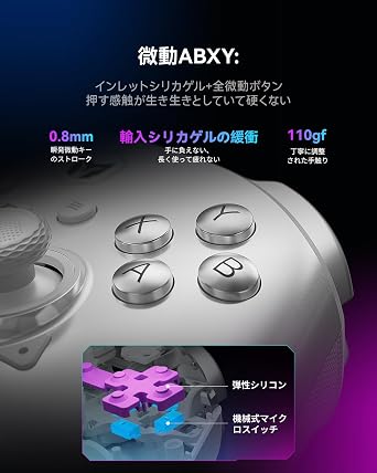 BIGBIG WON Rainbow 3 Wireless Controller 2000Hz Polling Rate Capacitive Joystick 16 Mechanical Keys 14 Custom RGB Lights 6-Axis Gyro Sensor Hall/Micro-switch Trigger 3.5mm Audio Jack Gamepad