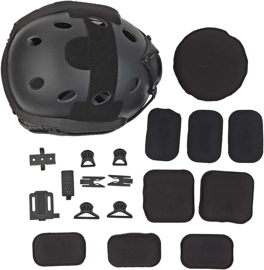 Rinling PJ Type Tactical Paintball Airsoft Fast Helmet BK : Sports & Outdoors