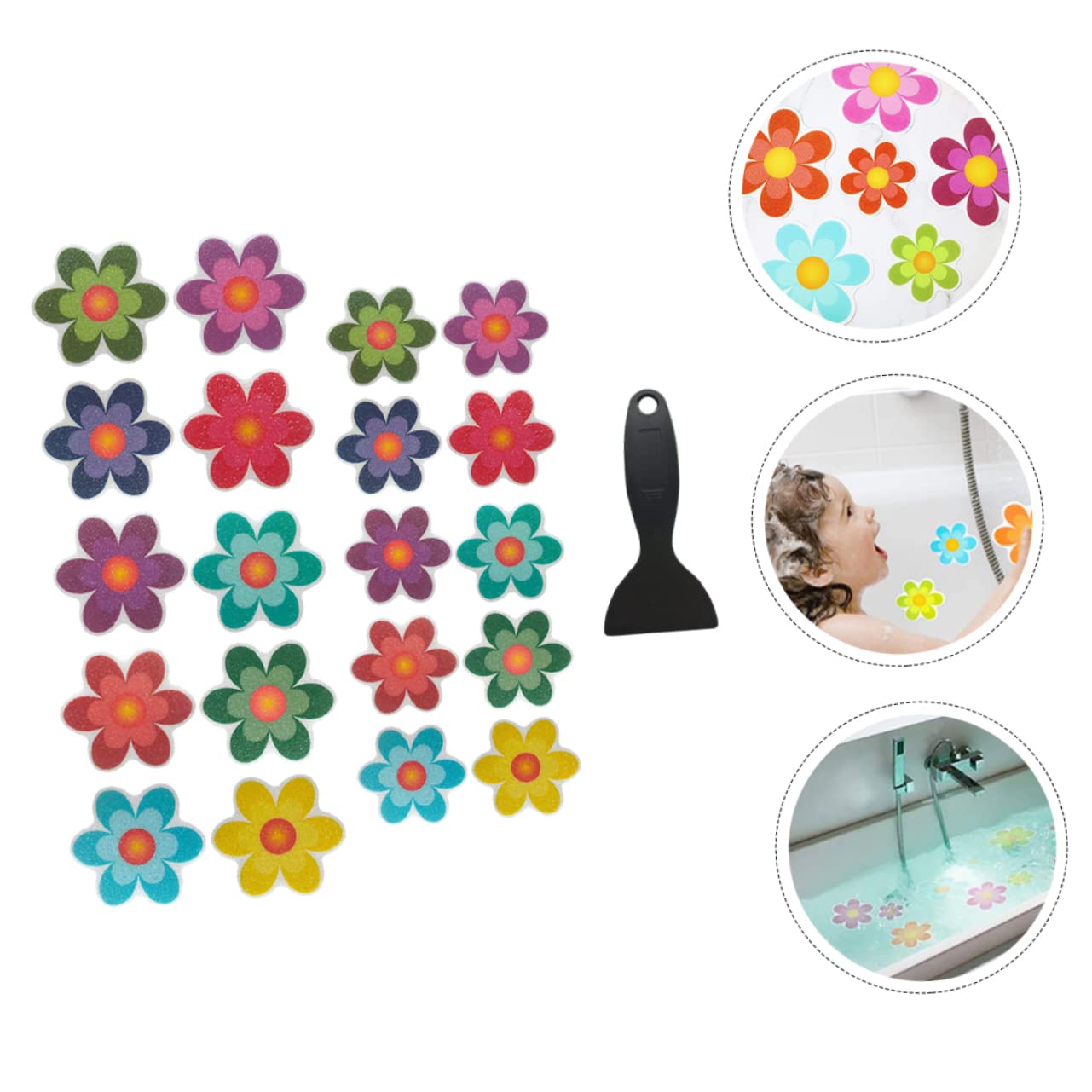 Ciieeo 4 Sätze Anti-Rutsch-Aufkleber für Blumen Dschungel Badewanne Badespielzeug Anti -Slip Beleg wandsticker Badezimmer wandtattoo für Badezimmer Bad Aufkleber Wannenaufkleber PVC