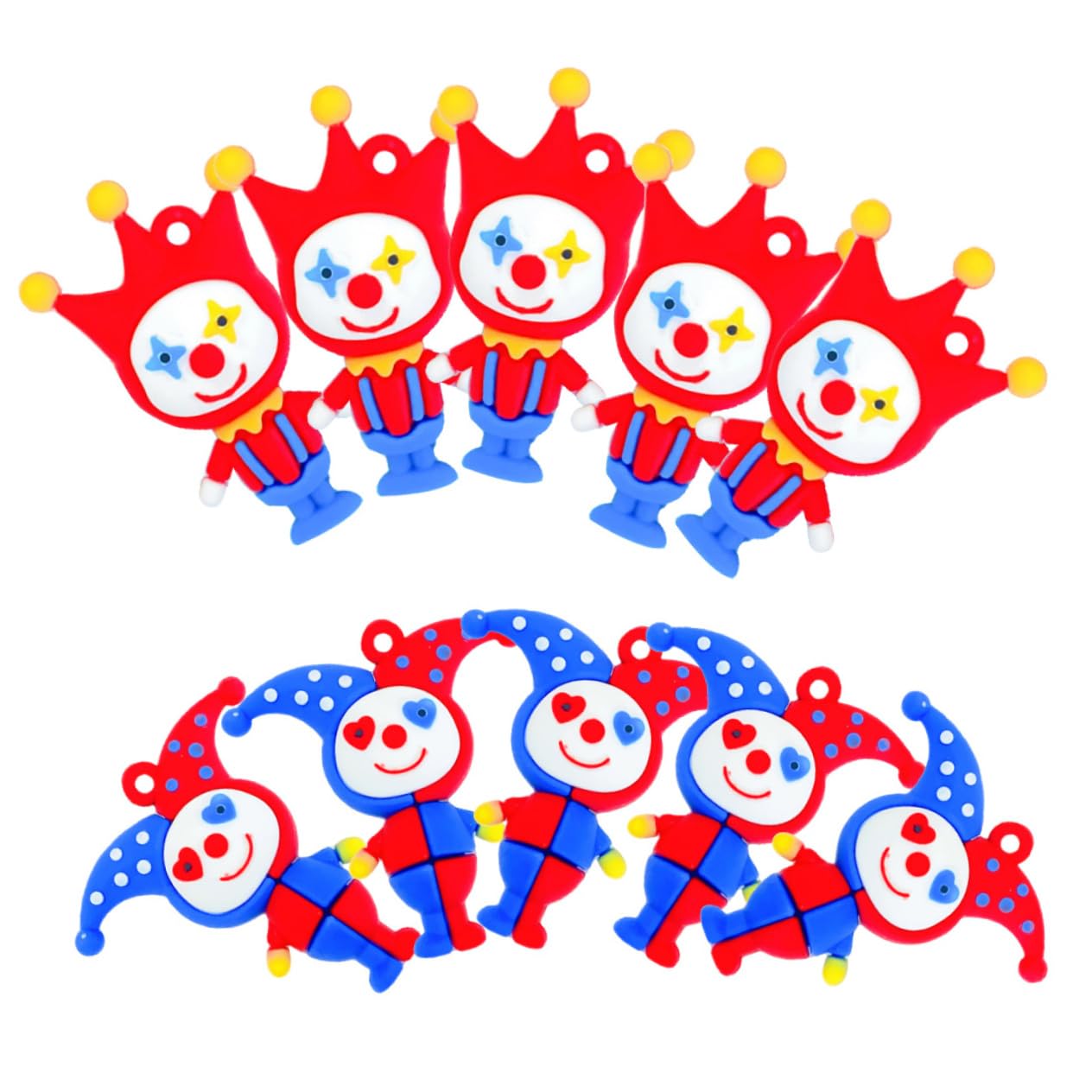 NUOBESTY 30 Pz accessori da clown portachiavi fai da te bigiotteria fai da te accessori per auto ciondolo per borsa a forma di clown arredamento da appendere a clown artificiale decorare