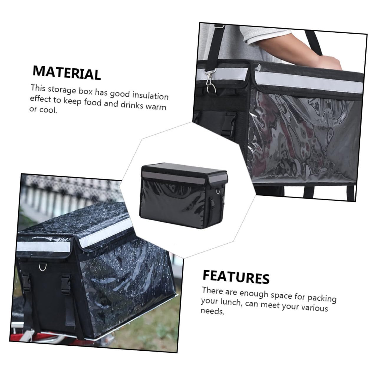 PRETYZOOM Borsa Termica per Alimenti capacità 32l Oxford e Alluminio per Barbecue e Camping Outdoor
