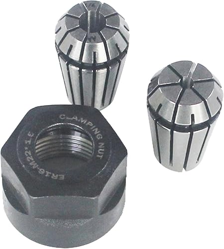 Luo ke ER16 Juego de tuercas de resorte Mandriles de pinza ER de alta precisión (18", "14") con tuercas de sujeción para máquina de grabado CNC