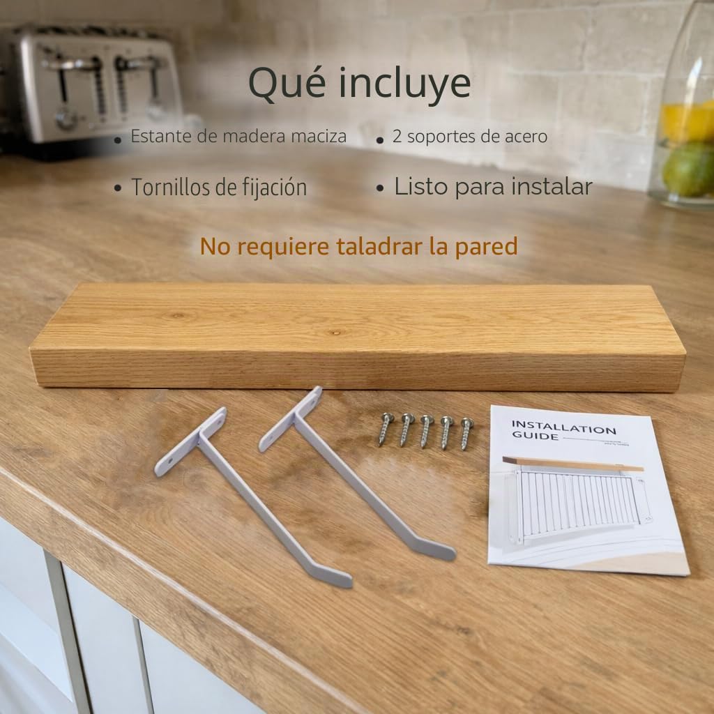 MKGT Estante de radiador sin taladro, estante estrecho rústico delgado para pasillo (pino rústico, 50 cm)
