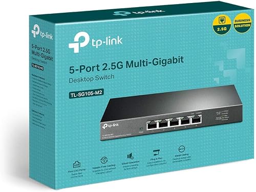 TP-Link Switch 2.5 Gigabit 5 Ports, Boitier Métal, Silencieux sans Ventilateur, Plug-and-Play, Protection à Vie, 100/1000/2500Mbps pour PC, NAS, Serveur, Console de Jeu, Vidéo 4K/8K, TL-SG105-M2 - 8