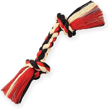 Mammoth Pet Products Flossy Chews Cottonblend Color Rope Bone, Medium, 12-Inch,MultiColored,20004V
