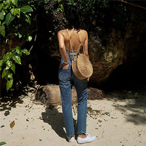Straw Bag Crossbody for Women Weave Shoulder Bag Round Summer Beach Purse and Handbags2