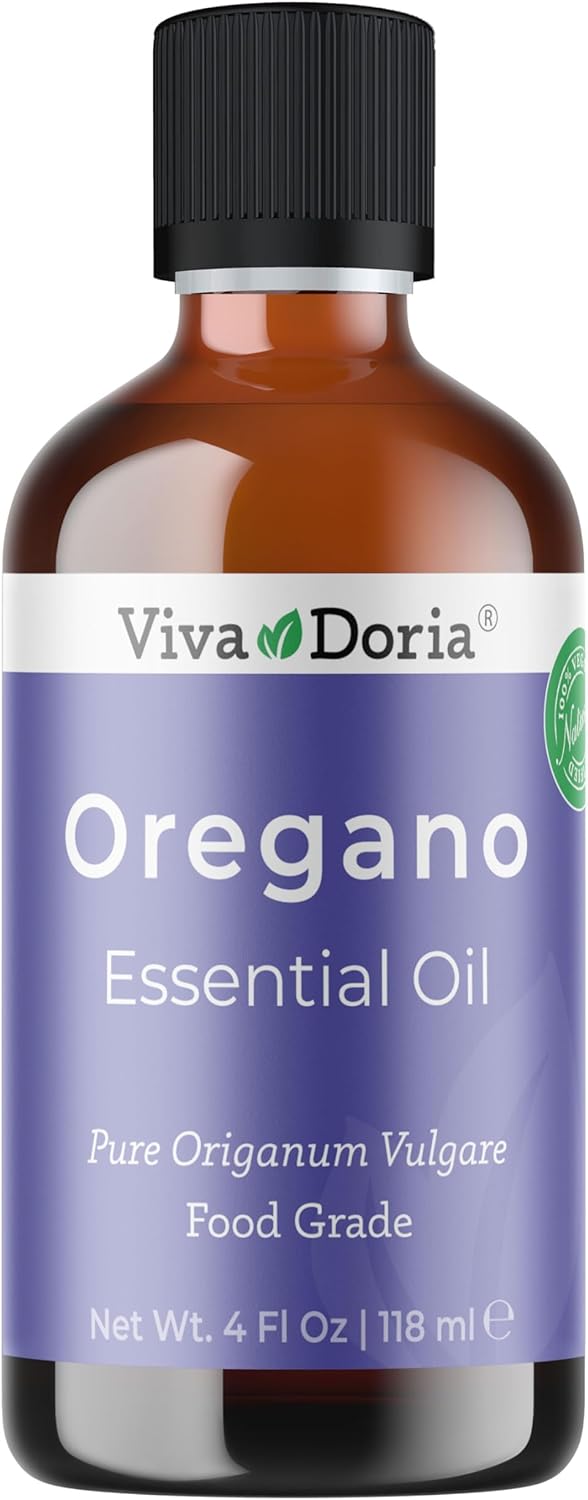 Viva Doria Oregano Essential Oil, 100% Pure, Natural Oregano Essential Oil, Undiluted, for Aromatherapy | Food Grade, 118 mL (4 Fluid Ounce)