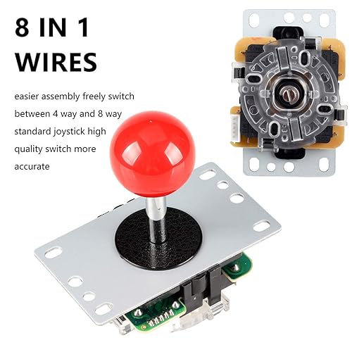 Miniatura 5 de EG STARTS Red Arcade Classic Competition 5 Pin Stick 5P Rocker 4 - 8 Ways Joystick For PC Xbox 360 PS2 PS3 Games Arcade DIY Kit Parts Mame Jamma
